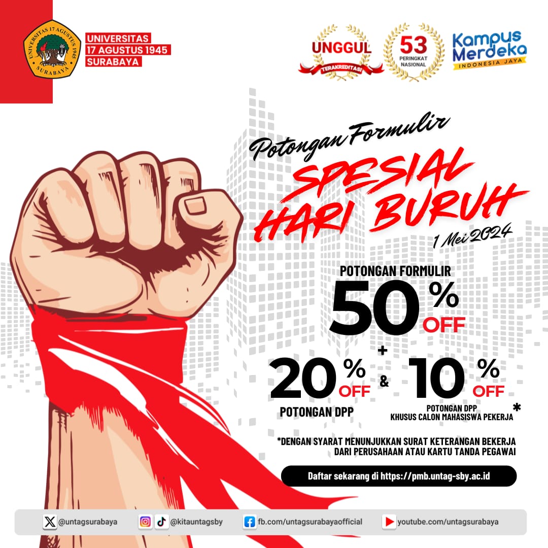 Diskon Formulir Penerimaan Mahasiswa Baru Untag Surabaya