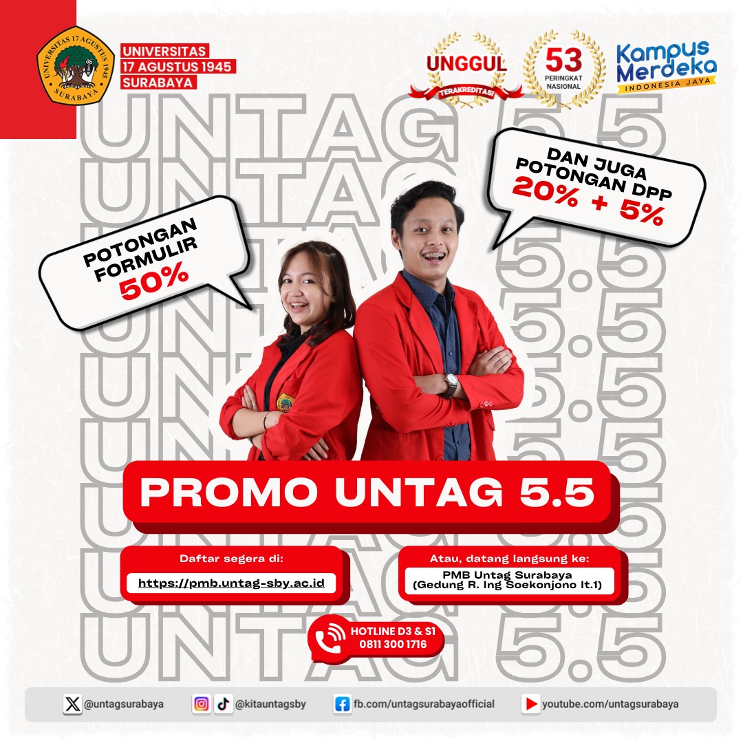 Promo Pendaftaran Mahasiswa  Baru Untag Surabaya