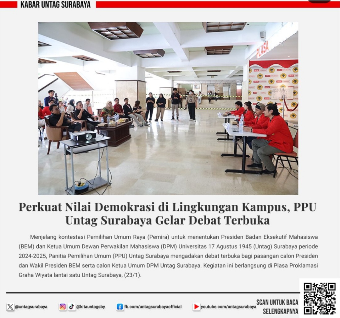 Debat Terbuka Pemilihan Presiden dan Wakil Presiden BEM Untag Surabaya