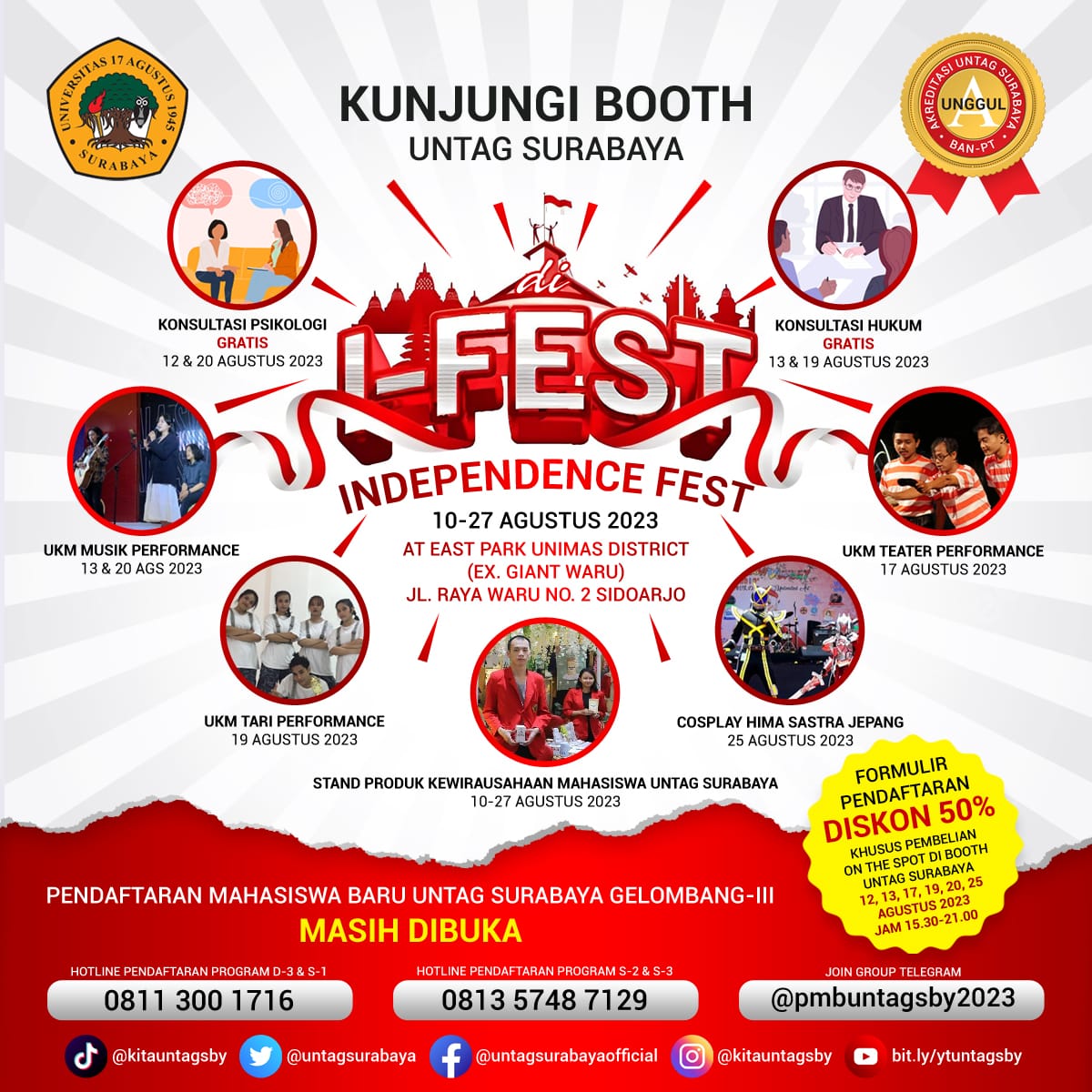 Kunjungi Booth Untag Surabaya di Independence Fest UNIMAS