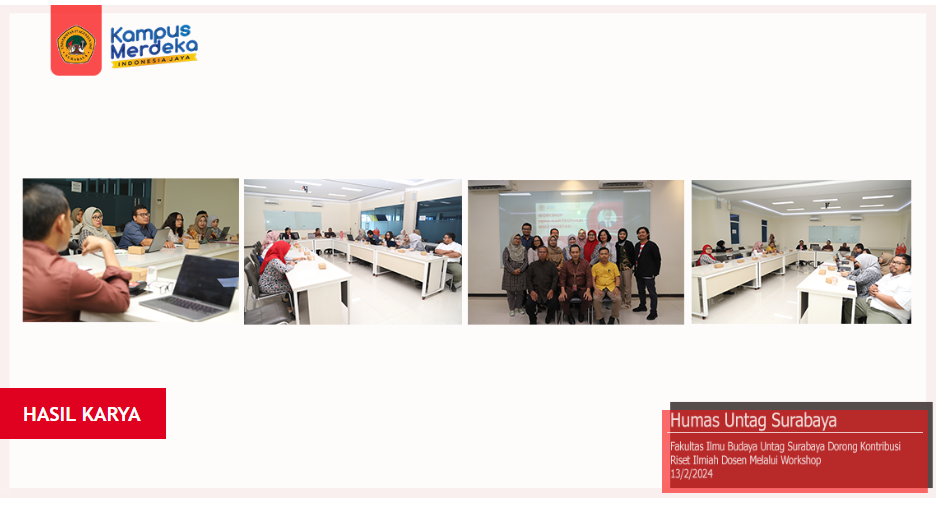 Fakultas Ilmu Budaya Untag Surabaya Dorong Kontribusi Riset Ilmiah Dosen Melalui Workshop