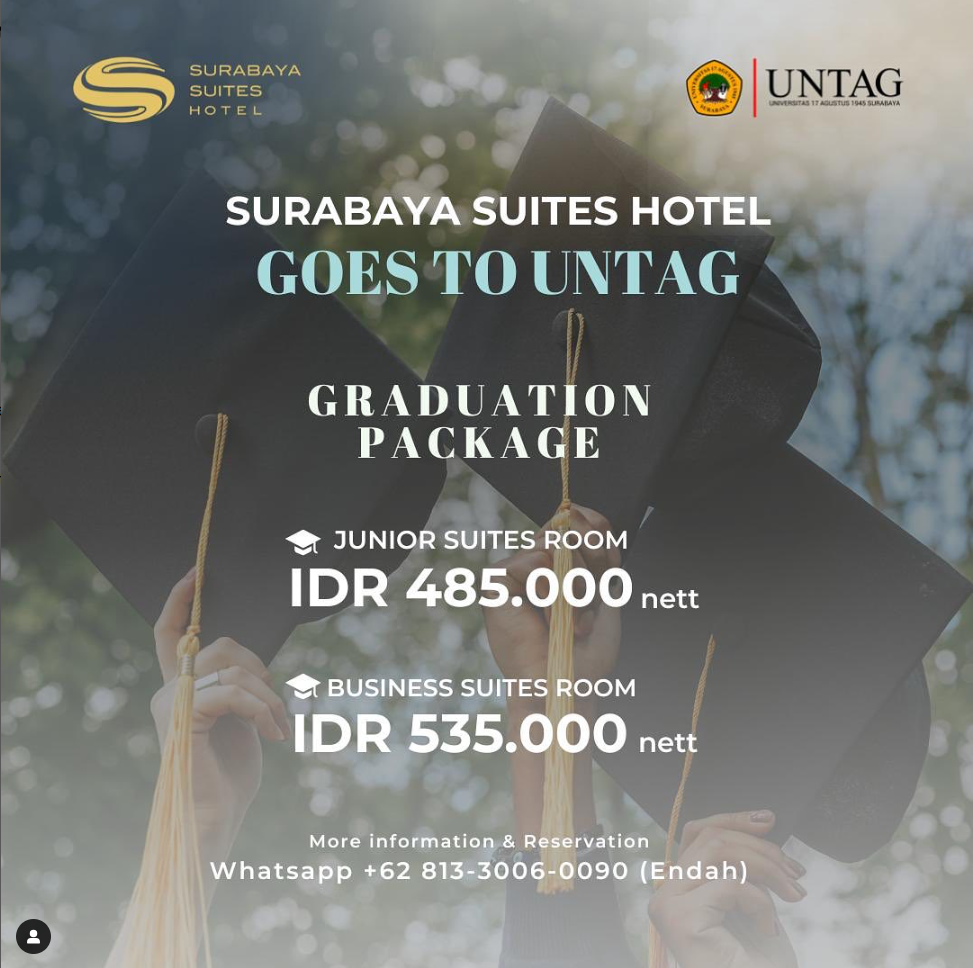 Graduation Package, Kerjasama Untag Surabaya dengan Surabaya Suites Hotel