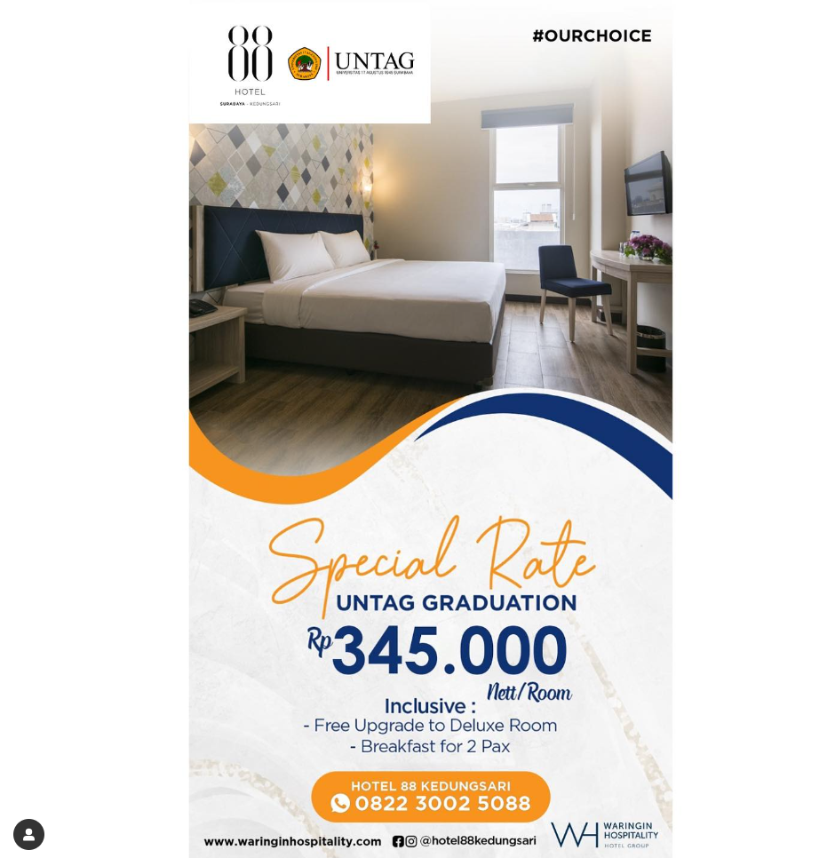 Graduation Package, Kerjasama Untag Surabaya dengan Hotel 88 Kedungsari