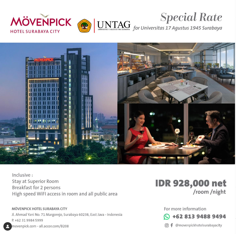 Graduation Package, Kerjasama Untag Surabaya dengan Movenpick Hotel Surabaya City
