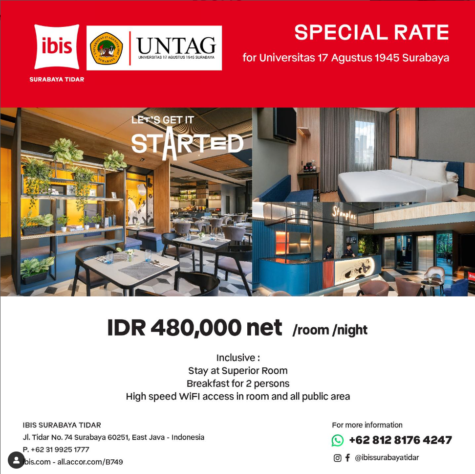 Graduation Package, Kerjasama Untag Surabaya dengan Ibis Surabaya Tidar