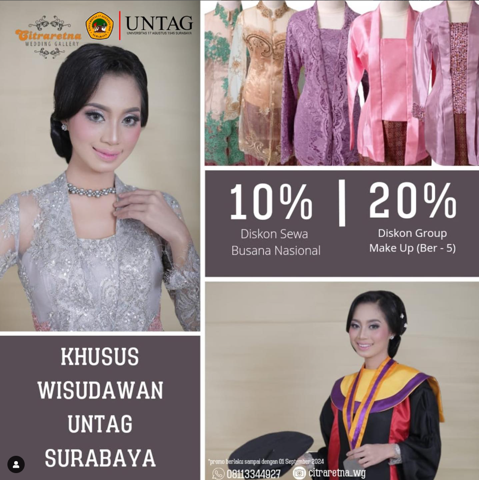 Graduation Package, Kerjasama Untag Surabaya dengan Citraretna Wedding Gallery