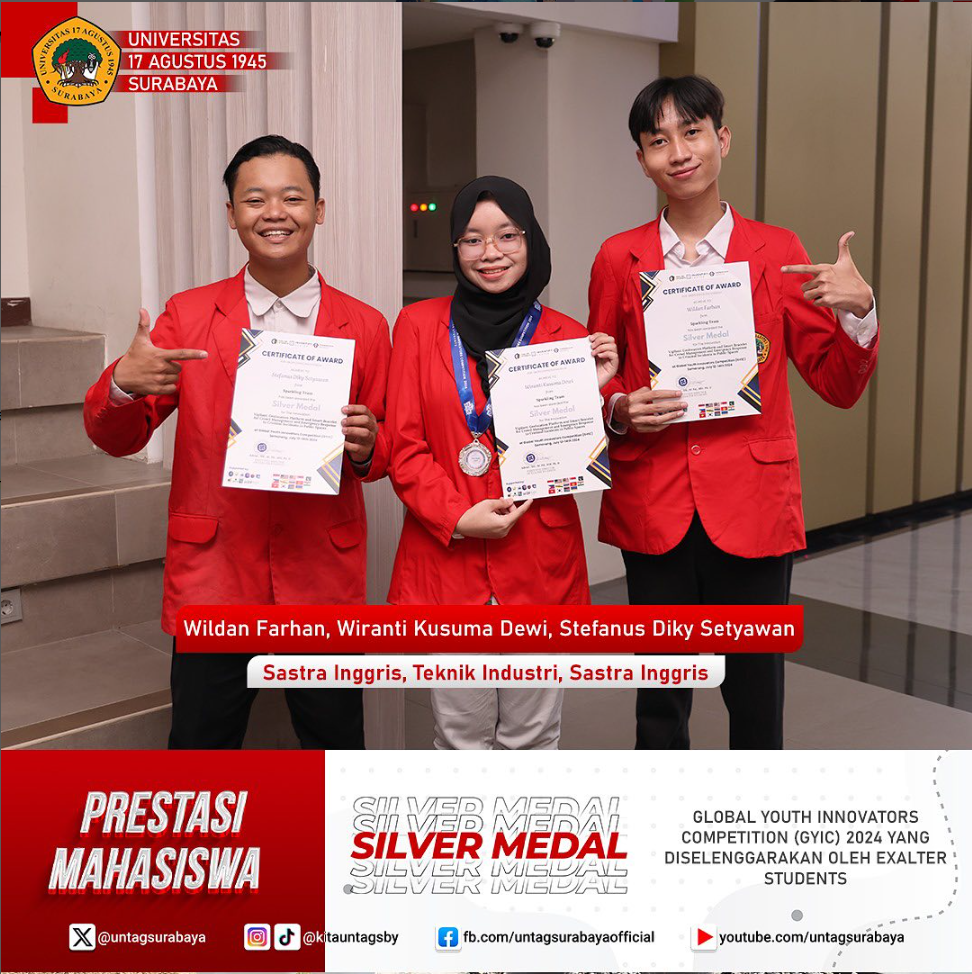 Selamat kepada Wildan farhan dan Stevanus Dicky, Mahasiswa Prodi Sastra Inggris, atas Perolehan Silv