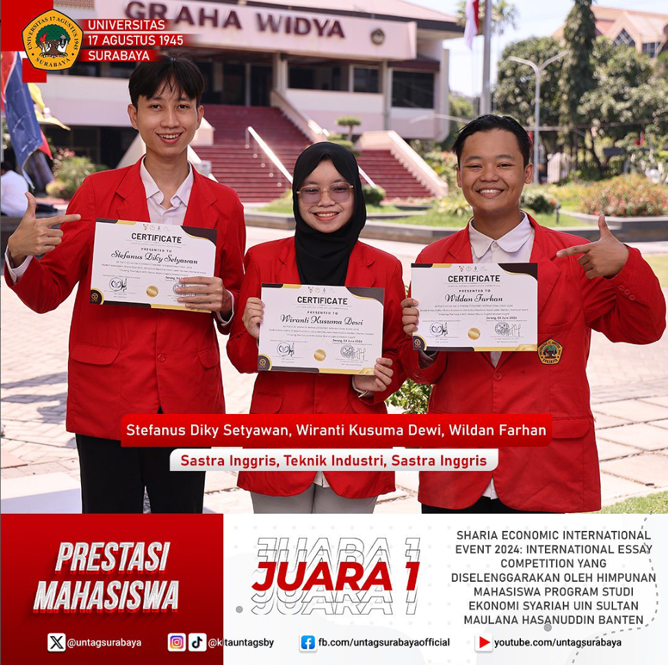 Selamat kepada Wildan farhan dan Stevanus Dicky, Mahasiswa Prodi Sastra Inggris, atas Perolehan Juar