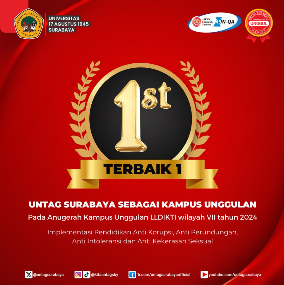 Selamat atas Pemerolehan Prestasi Untag Surabaya sebagai Kampus Unggulan