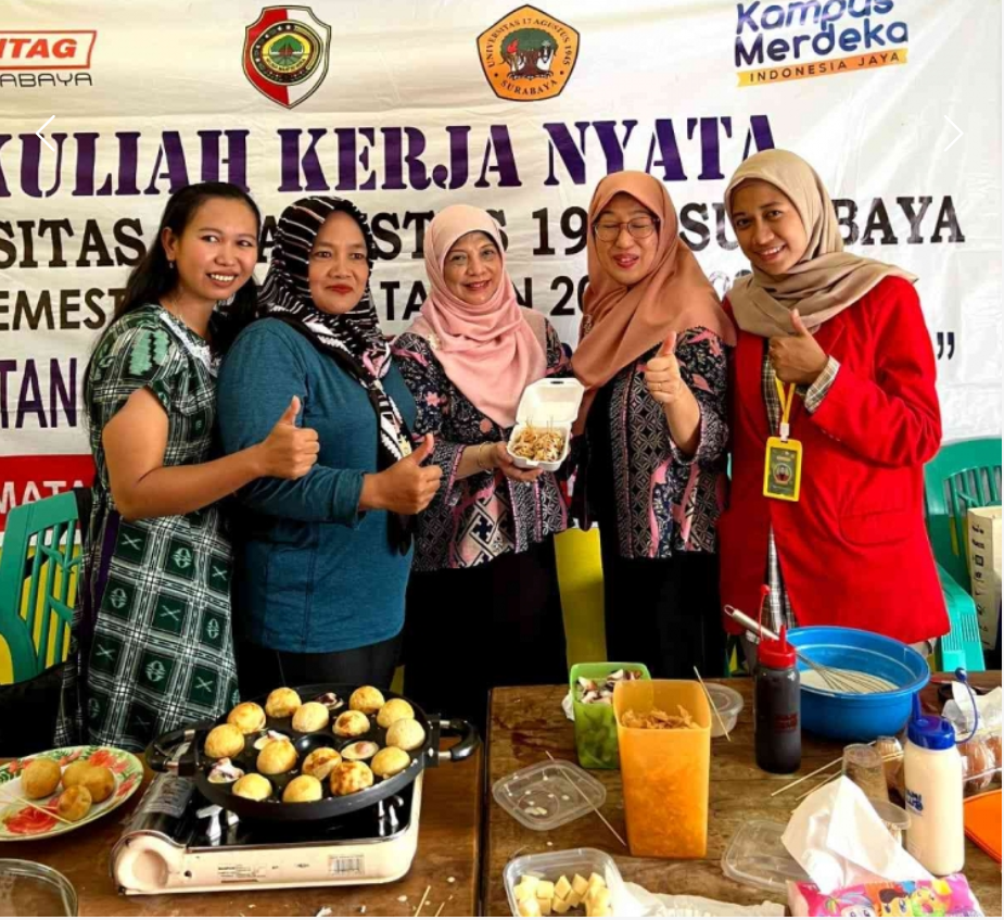 Mendorong Inovasi Kuliner Melalui Pelatihan Takoyaki KKN Untag Surabaya di Mojokerto