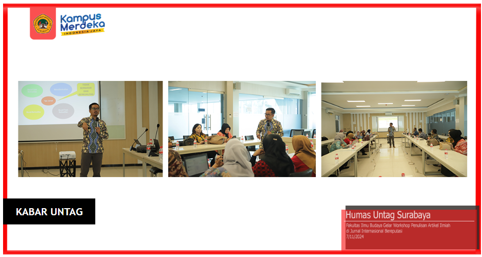 Fakultas Ilmu Budaya Gelar Workshop Penulisan Artikel Ilmiah di Jurnal Internasional Bereputasi