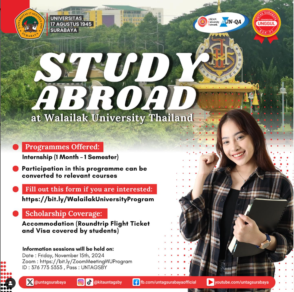 Program Internship di Walailak University selama 1 bulan hingga 1 semester??
