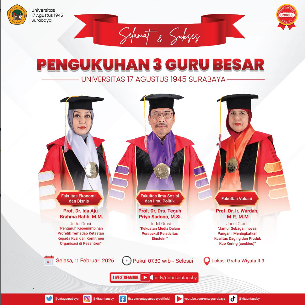 PENGUKUHAN 3 GURU BESA UNTAG SURABAYA