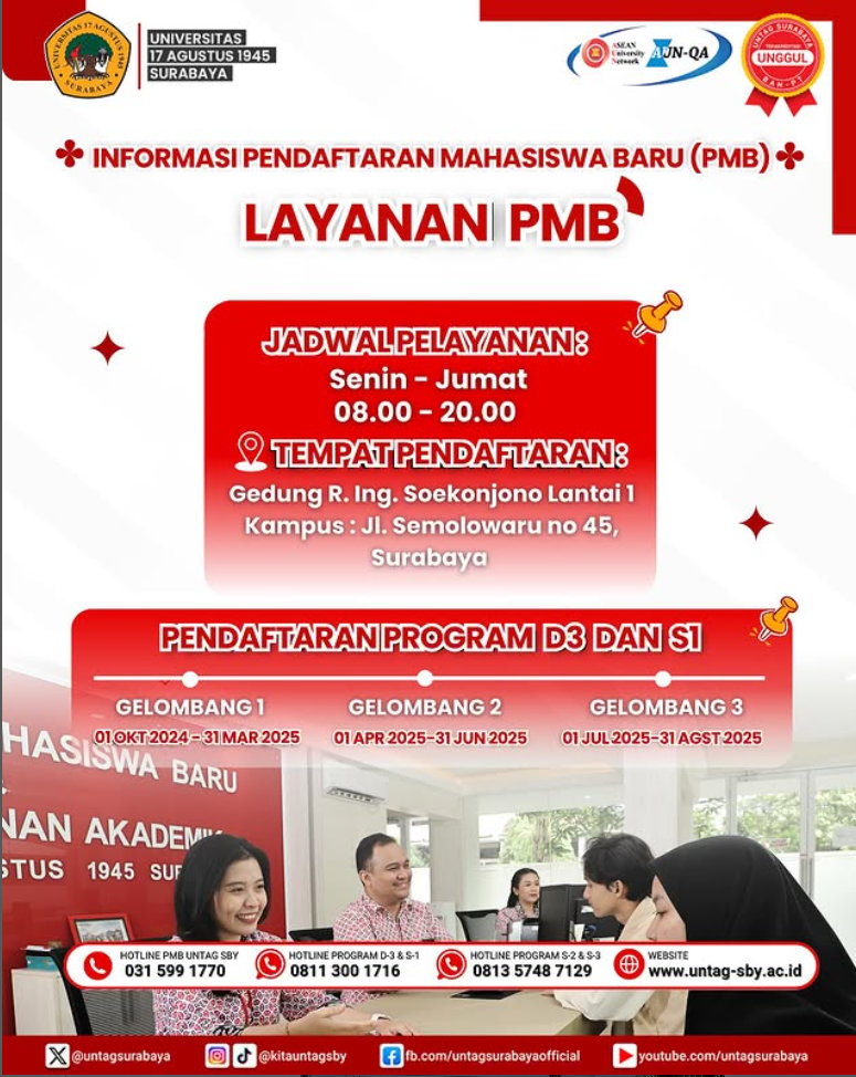 INFORMASI PENDAFTARAN MAHASISWA BARU UNTAG SURABAYA 2025
