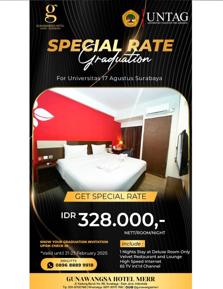 Graduation Package, Kerjasama Untag Surabaya dengan Gunawangsa Hotel Merr