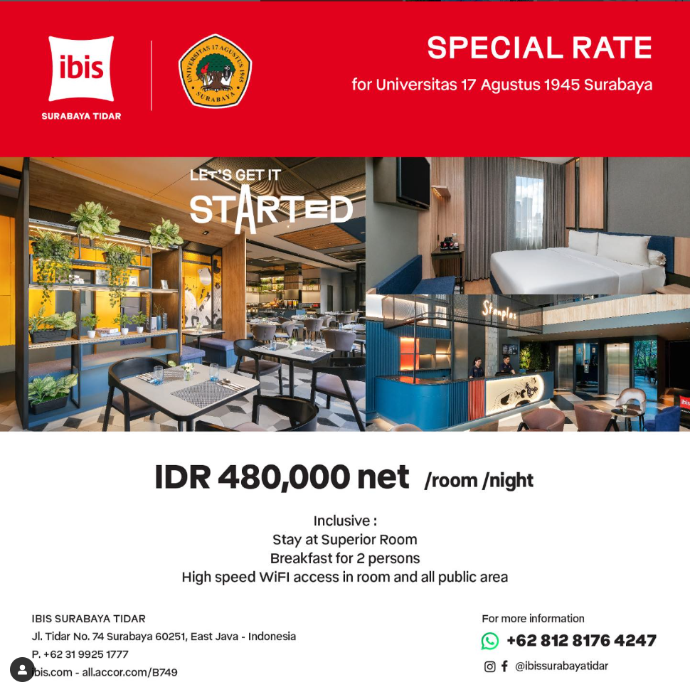 Graduation Package, Kerjasama Untag Surabaya dengan Ibis Surabaya Tidar
