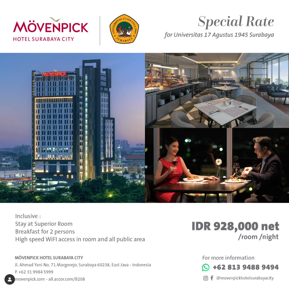 Graduation Package, Kerjasama Untag Surabaya dengan Movenpick Hotel Surabaya City