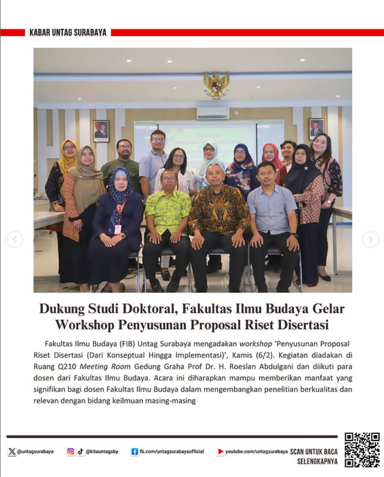 Dukung Studi Doktoral, FIB Gelar Workshop Penyusunan Proposal Riset Disertasi