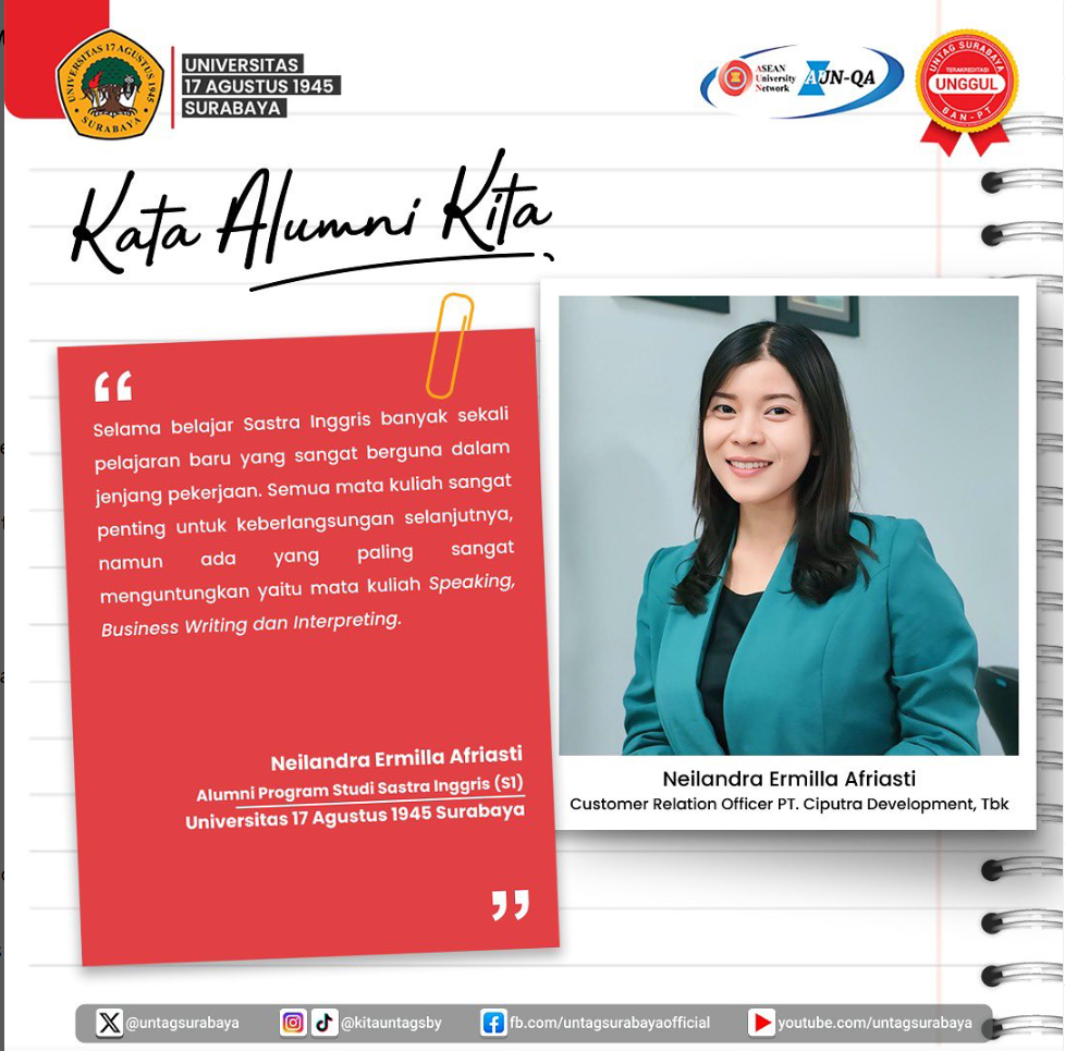 Kata Alumni FIB Untag Surabaya - Sastra Inggris