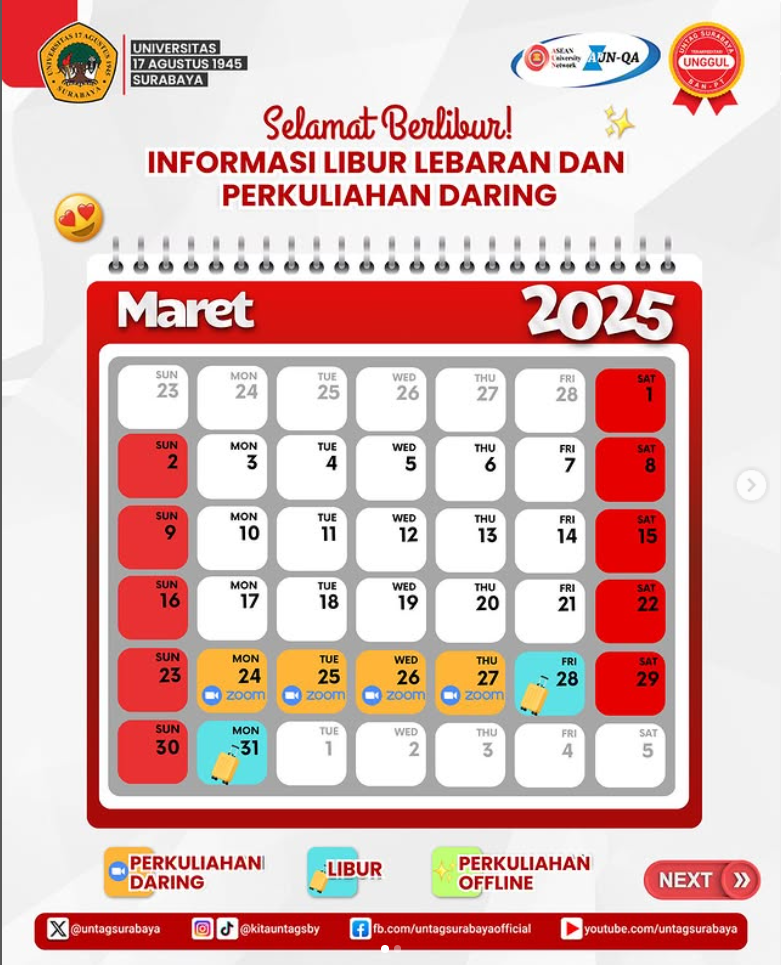 Informasi Libur Lebaran dan Perkuliahan Daring