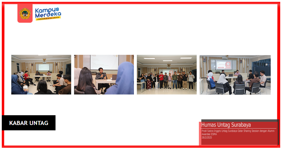 Prodi Sastra Inggris Untag Surabaya Gelar Sharing Session dengan Alumni Awardee IISMA