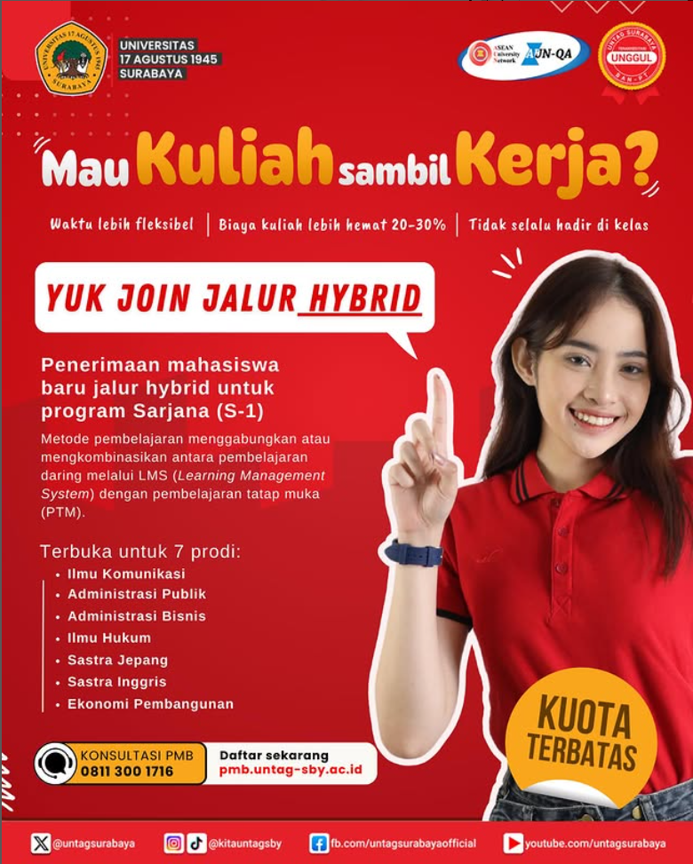 Mau Kuliah Sambil Kerja? Yuk Join Jalur Hybrid Untag Surabaya