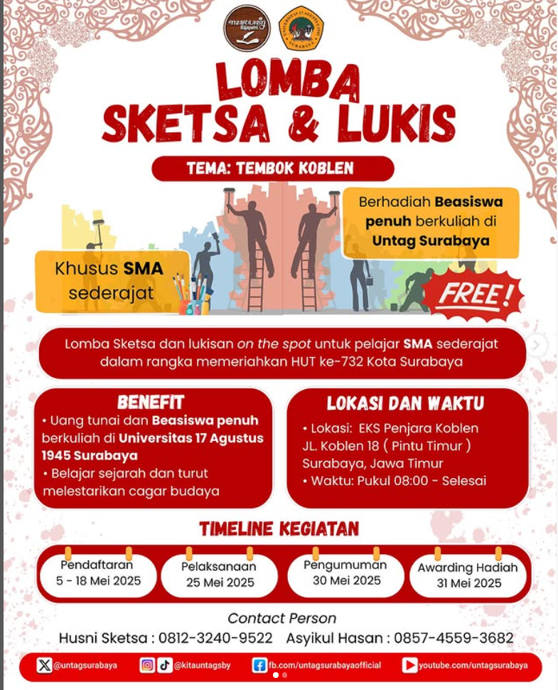 Lomba Sketsa dan Lukis Untag Surabaya Tahun 2025
