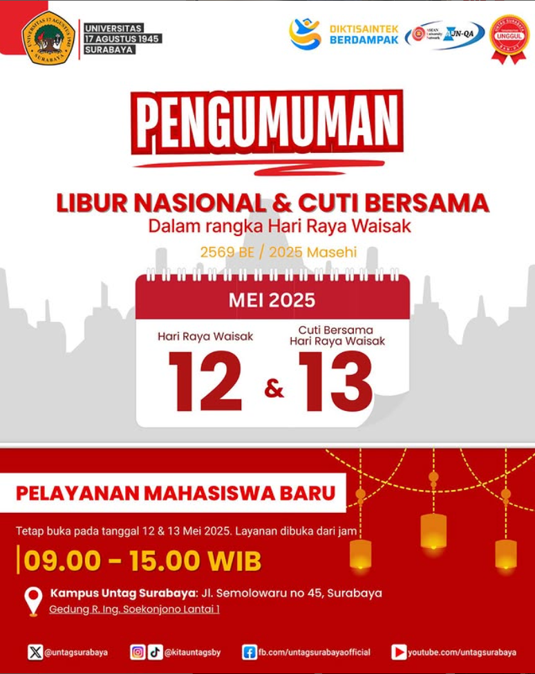 Pengumuman Cuti Bersama dan Libur Nasional dalam Rangka Hari Raya Waisak Tahun 2025