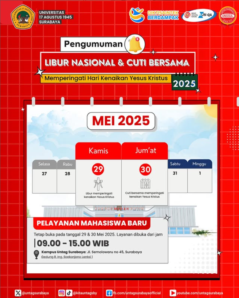 Pengumuman Libur Nasional dan Cuti Bersama Memperingati Kenaikan Yesus Kristus Tahun 2025