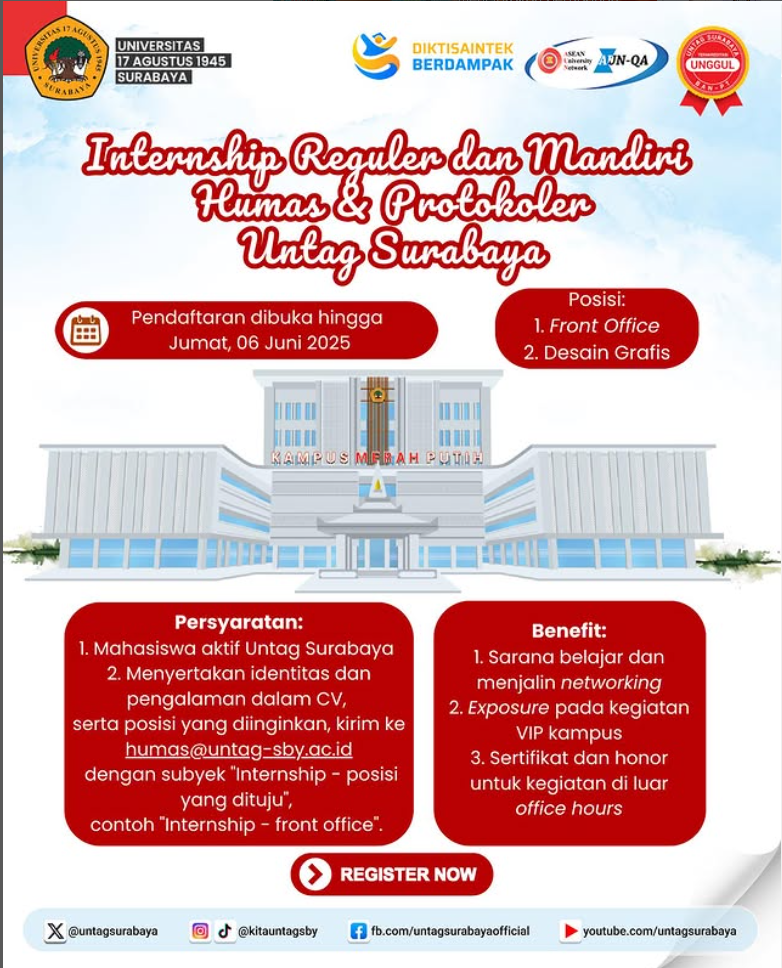 Internship Mandiri dan Reguler Humar Protokoler Untag Surabaya