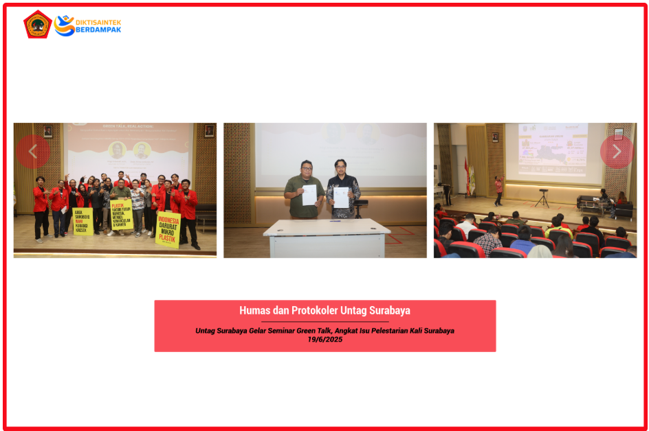 Untag Surabaya Gelar Seminar Green Talk, Angkat Isu Pelestarian Kali Surabaya