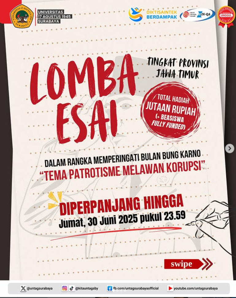 Lomba Esai dalam Rangka Bulan Bung Karno Tahun 2025 Diperpanjang
