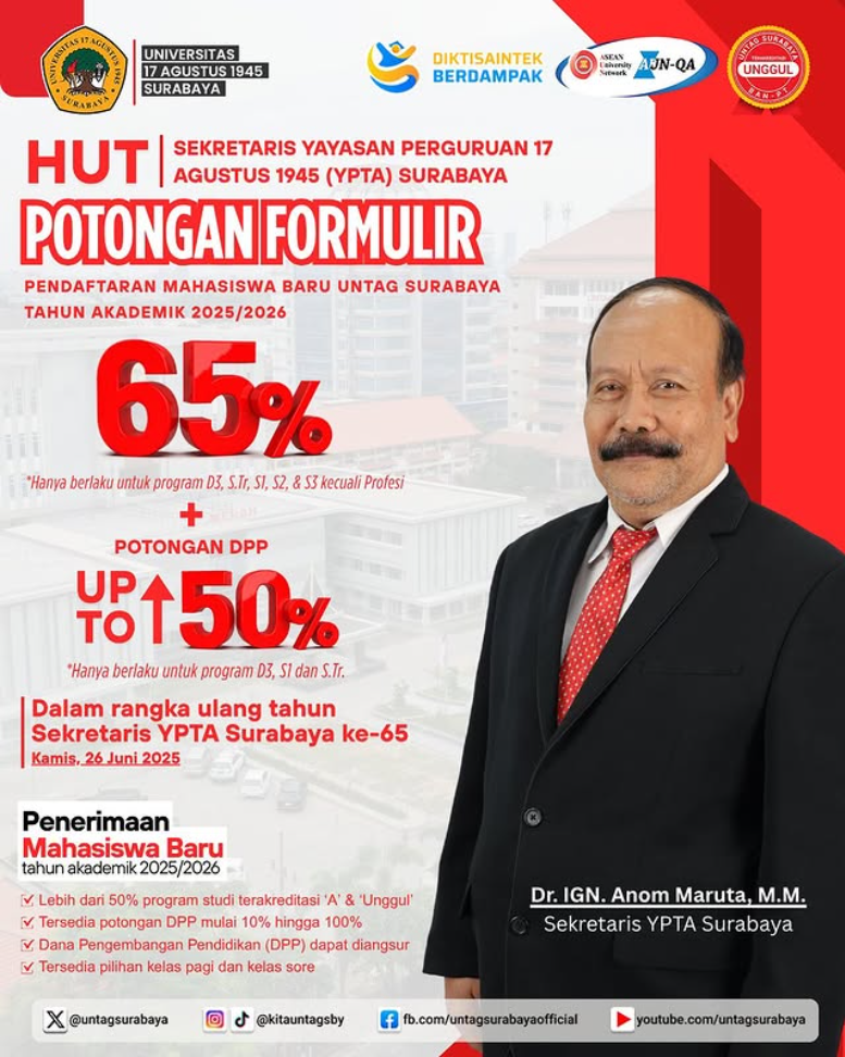 Potongan Formulir HUT Sekretaris Yayasan 17 Agustus 1945 Surabaya