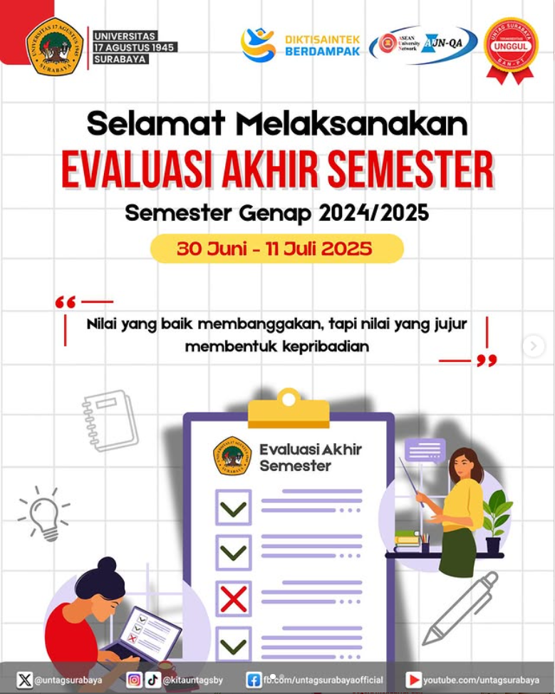 Jadwal UAS Prodi Sastra Inggris Semester Genap 2024/2025