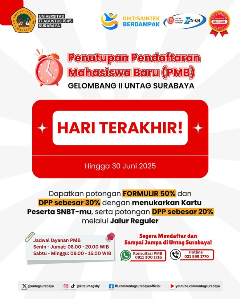 Hari Terakhir Penutupan PMB Gelombang II Tahun 2025