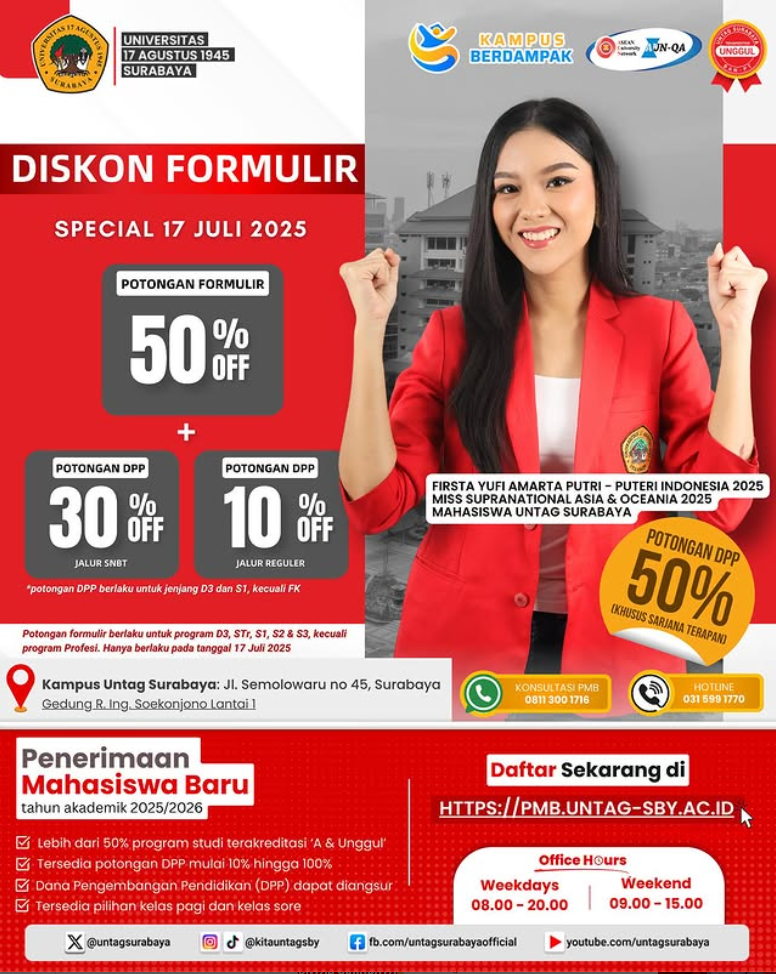 Diskon Formulir PMB Spesial 17 Juli 2025