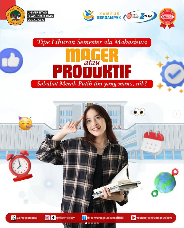 Mager VS Produktif Ala Mahasiswa Untag Surabaya