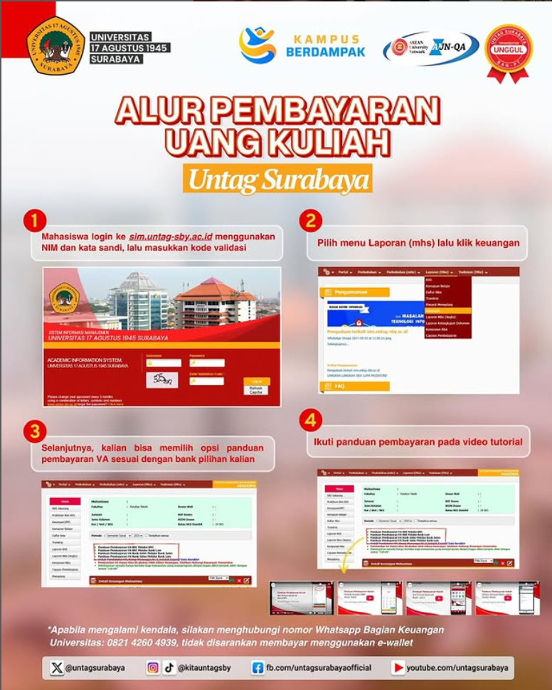 Alur Pembayaran Uang Kuliah Untag Surabaya