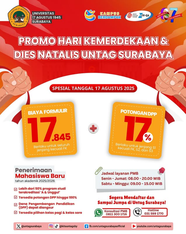 Promo Kemerdekaan dan Dies Natalies Untag Surabaya Tahun 2025