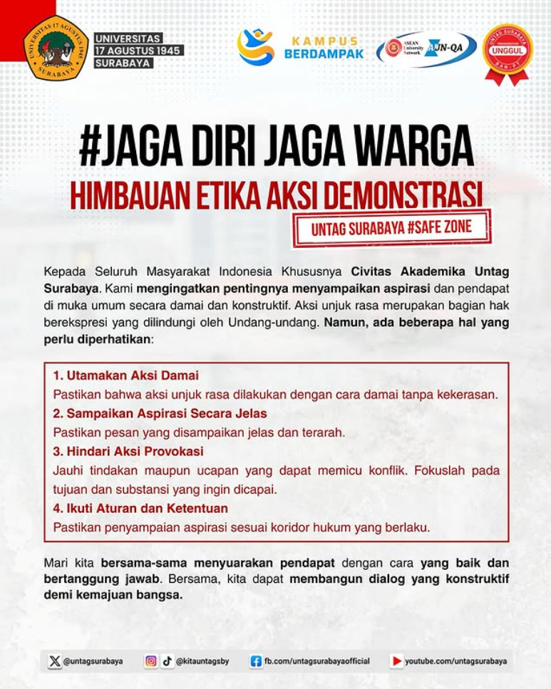 #Jaga Diri Jaga Warga, Himbauan Etika Aksi Demonstransi