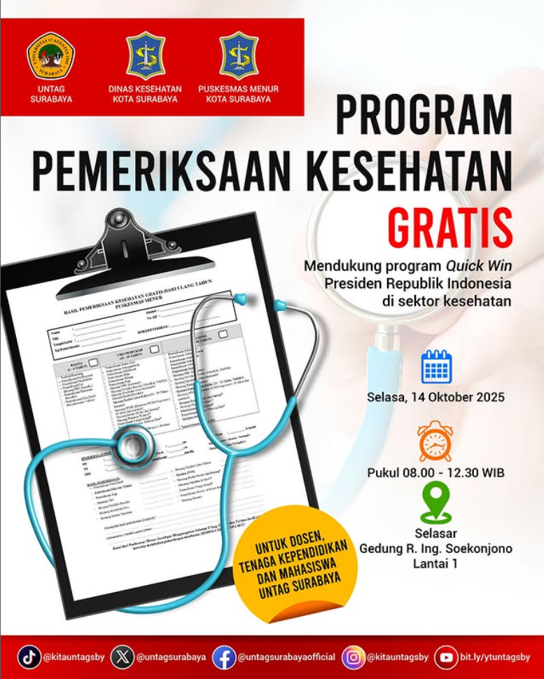 Program Pemeriksaan Kesehatan Gratis Untag Surabaya