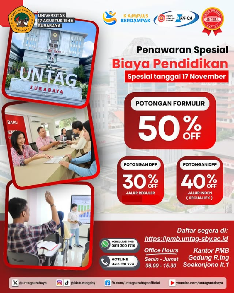 Penawaran Spesial Biaya Pendidikan: Spesial Tanggal 17 November 2025
