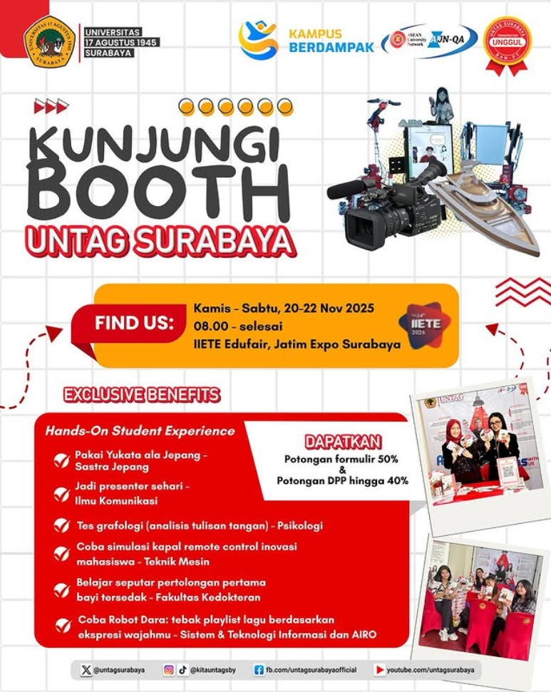 Kunjungi Booth Untag Surabaya di Jatim Expo Surabaya tahun 2025