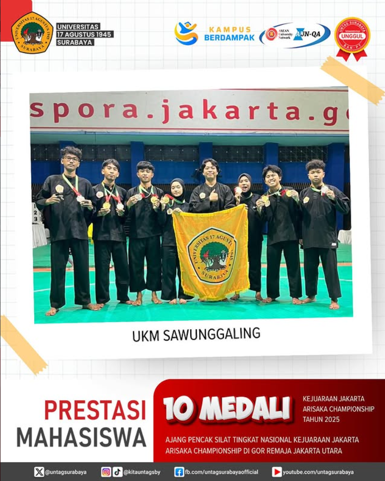 Selamat dan sukses atas prestasi yang telah diraih Unit Kegiatan Mahasiswa Sawunggaling Untag Suraba