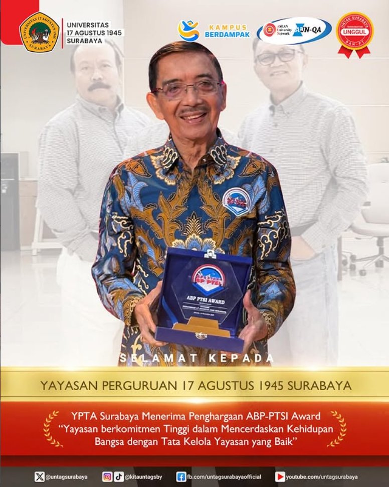 Selamat dan sukses kepada Yayasan Perguruan 17 Agustus 1945 (YPTA) Surabaya atas diraihnya Pengharga