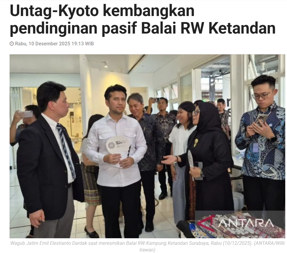 Untag-Kyoto kembangkan pendinginan pasif Balai RW Ketandan