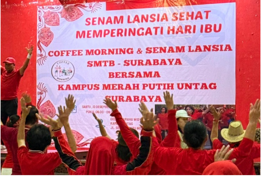 Senam Lansia Sehat di Untag Surabaya, Cara Sederhana Memaknai Hari Ibu