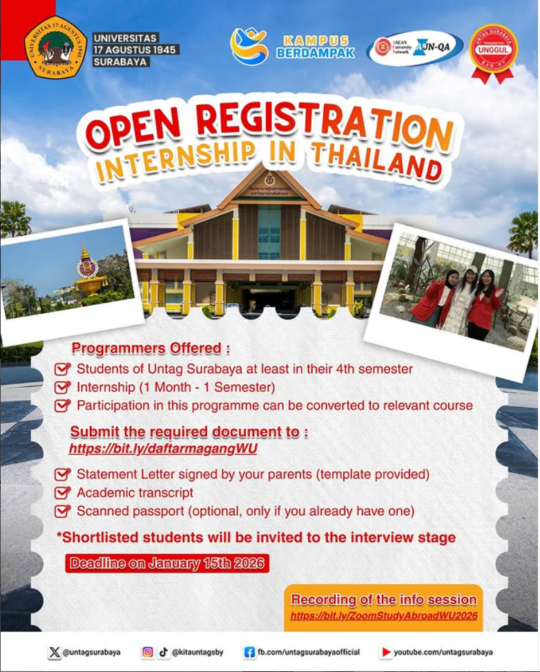 Open Registration Program Internship di Thailand
