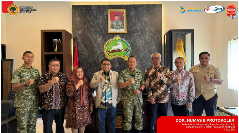 Perkuat Nilai Kebangsaan, Untag Surabaya Libatkan Brigade Infanteri 9 dalam Penjajakan Kolaborasi