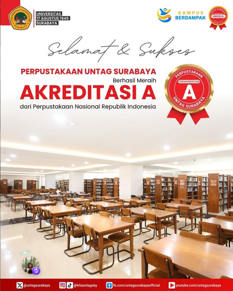 Selamat dan Sukses kepada Perpustakaan Universitas 17 Agustus 1945 Surabaya atas keberhasilannya mer